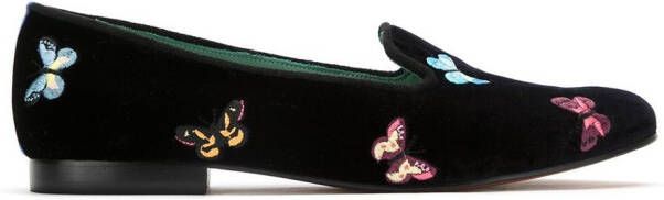 Blue Bird Shoes velvet Borboleta loafers Black