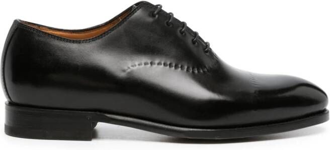 Bontoni lace-up leather oxford shoes Black