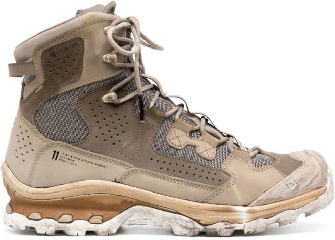 Boris Bidjan Saberi panelled-design leather sneakers Neutrals