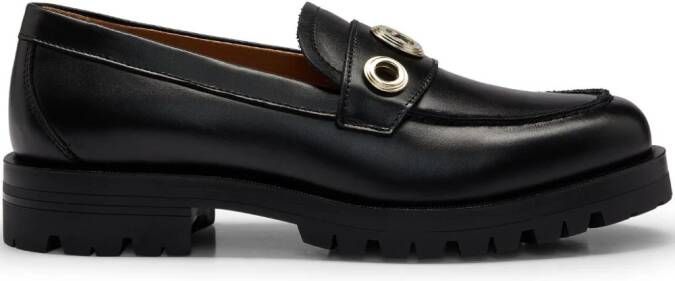 BOSS Helen 40mm eyelet-embellished loafers Black