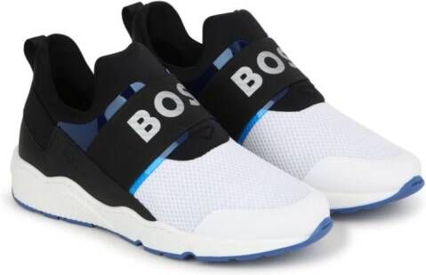 BOSS Kidswear logo-print slip-on sneakers Blue