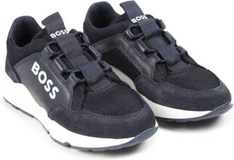 BOSS Kidswear logo-print slip-on sneakers Blue