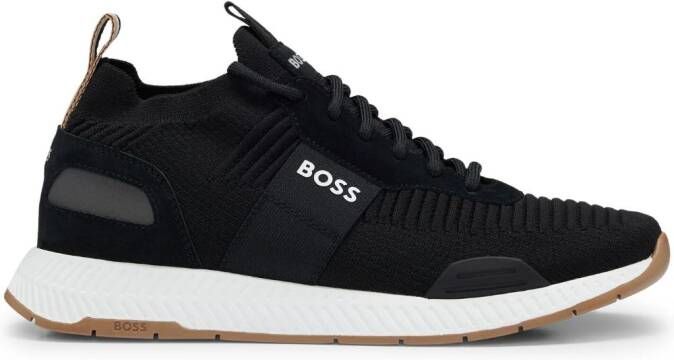 BOSS knitted-upper low-top sneakers Black