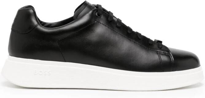 BOSS lace-up leather sneakers Black