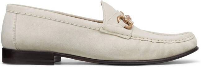 Brunello Cucinelli decorative-buckle leather shoes White