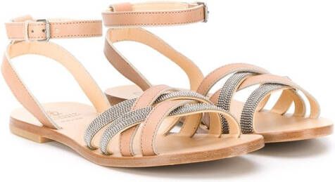 Brunello Cucinelli Kids caged open toe sandals Neutrals