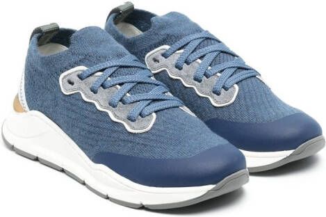 Brunello Cucinelli Kids lace-up low-top sneakers Blue