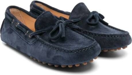 Brunello Cucinelli Kids suede deck shoes Blue