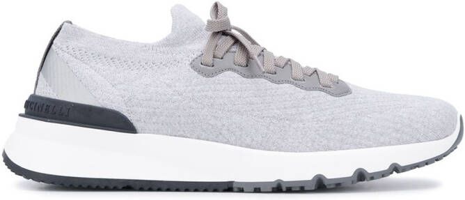 Brunello Cucinelli knitted low-top sneakers Grey