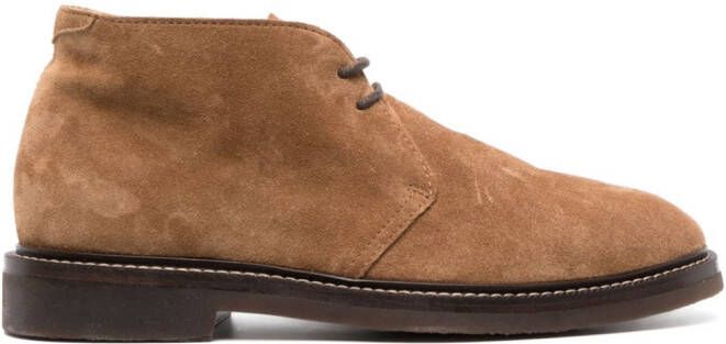 Brunello Cucinelli lace-up suede ankle boots Brown