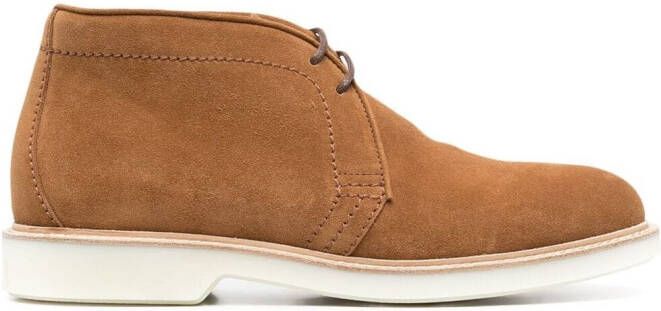 Brunello Cucinelli lace-up suede boots Neutrals