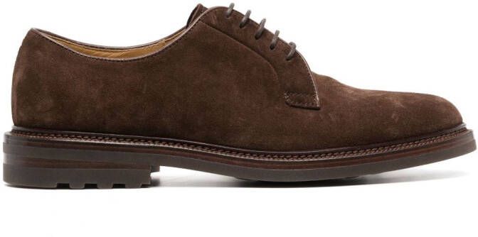 Brunello Cucinelli lace-up suede derby shoes Brown