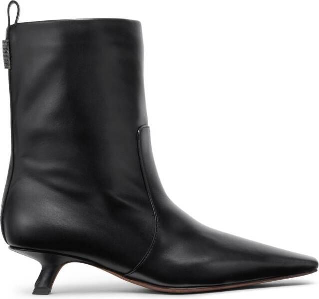 Brunello Cucinelli leather ankle boots Black