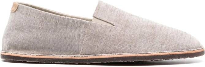 Brunello Cucinelli mélange-effect almond toe espadrilles Neutrals