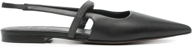 Brunello Cucinelli Monili-chain ballerina shoes Black