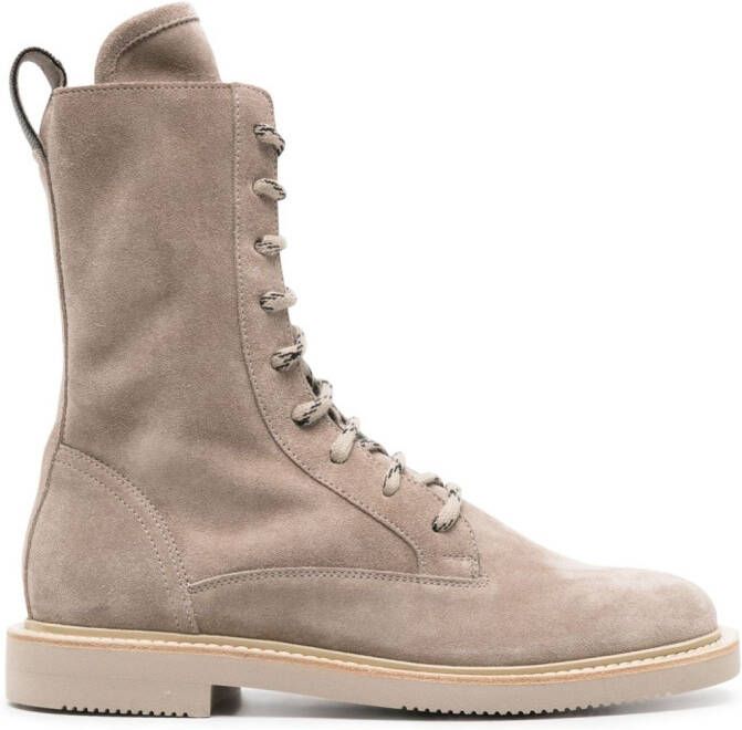 Brunello Cucinelli Monili-detail suede ankle boots Neutrals