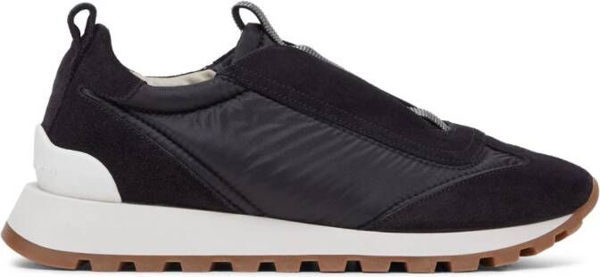 Brunello Cucinelli monili-embellished slip-on sneakers Black