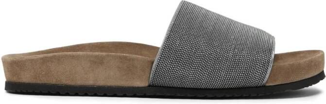 Brunello Cucinelli monili vamp slides Silver
