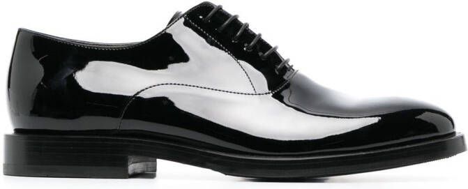 Brunello Cucinelli patent-leather laced oxford shoes Black