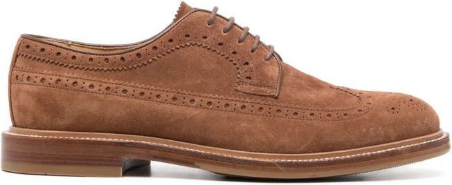 Brunello Cucinelli perforated suede brogues Brown