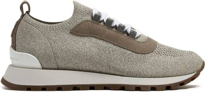 Brunello Cucinelli round-toe panelled sneakers Neutrals