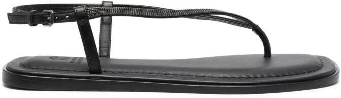 Brunello Cucinelli slingback buckled sandals Black