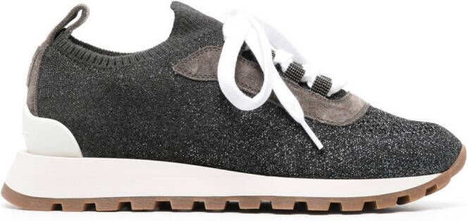 Brunello Cucinelli sock-style low-top sneakers Grey