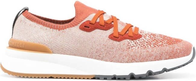 Brunello Cucinelli speckled low-top sneakers Orange
