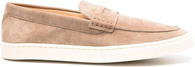 Brunello Cucinelli suede penny loafers Brown
