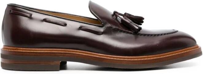 Brunello Cucinelli tassel-detail leather loafers Brown
