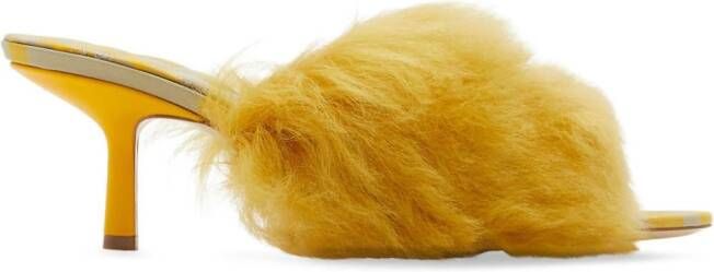 Burberry 60mm shearling open-toe sandals Yellow