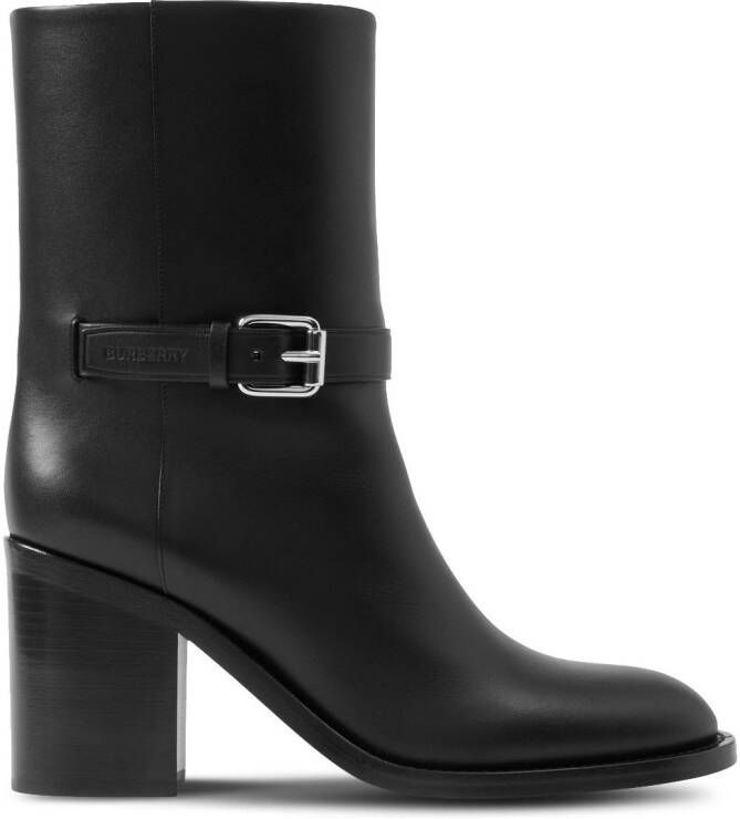 Burberry 80mm leather ankle boots Black