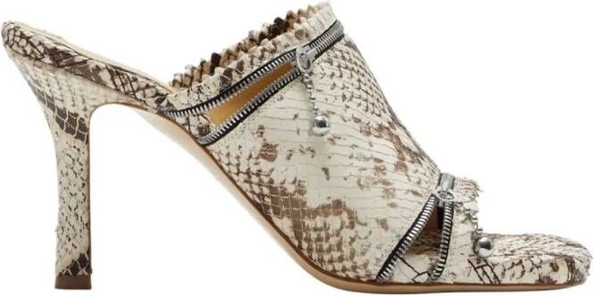 Burberry 85mm snakeskin leather sandals Neutrals