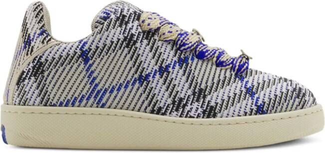 Burberry Box checked knitted sneakers Blue