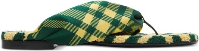 Burberry Check Pool flat slides Green