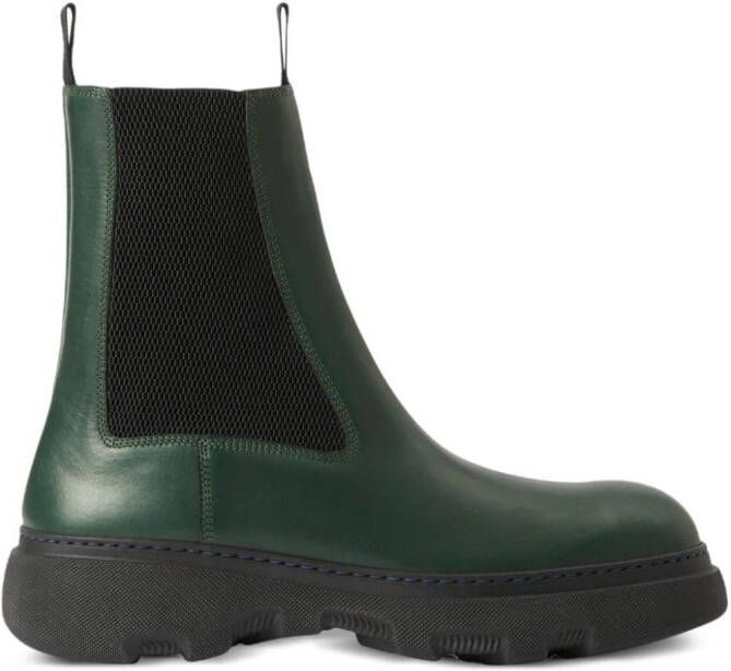 Burberry Chelsea slip-on leather boots Green