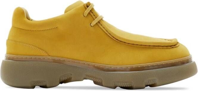 Burberry Creeper suede Derby shoes Yellow