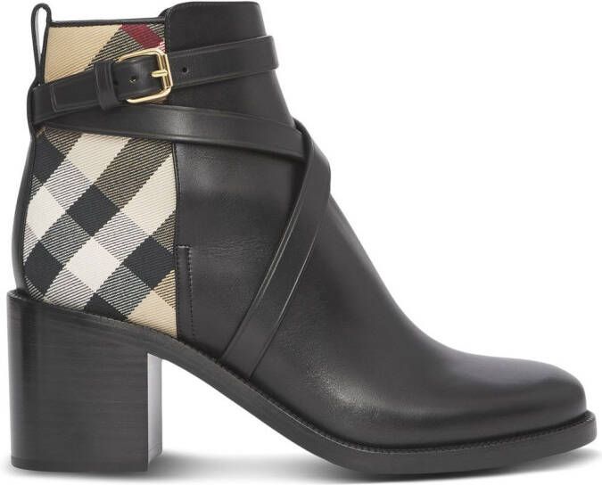 Burberry House Check mid-heel boots Black