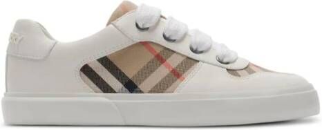 Burberry Kids Check cotton sneakers White