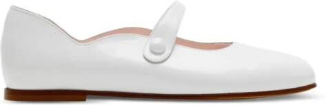 Burberry Kids press-stud leather ballerina shoes White