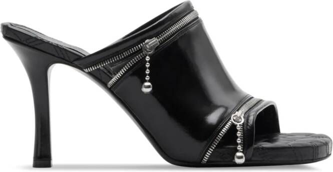 Burberry Peep 85mm leather sandals Black