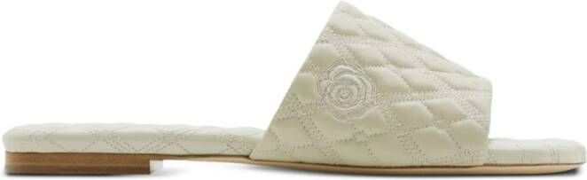 Burberry quilted leather flat sandals White