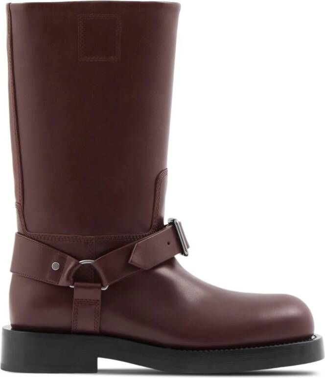 Burberry buckle-detail riding boots Red