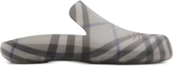 Burberry Stingray checked-lining slippers Grey