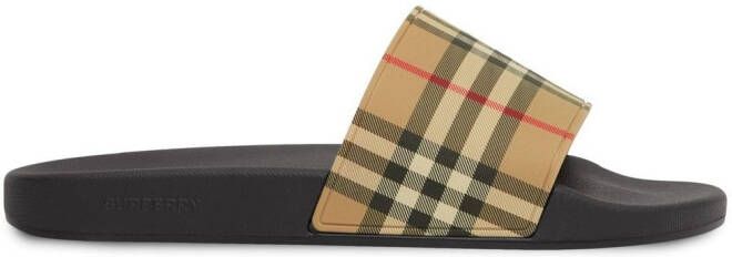 Burberry Vintage check print slides Neutrals