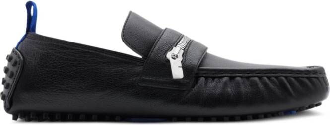 Burberry zip-detail leather loafers Black