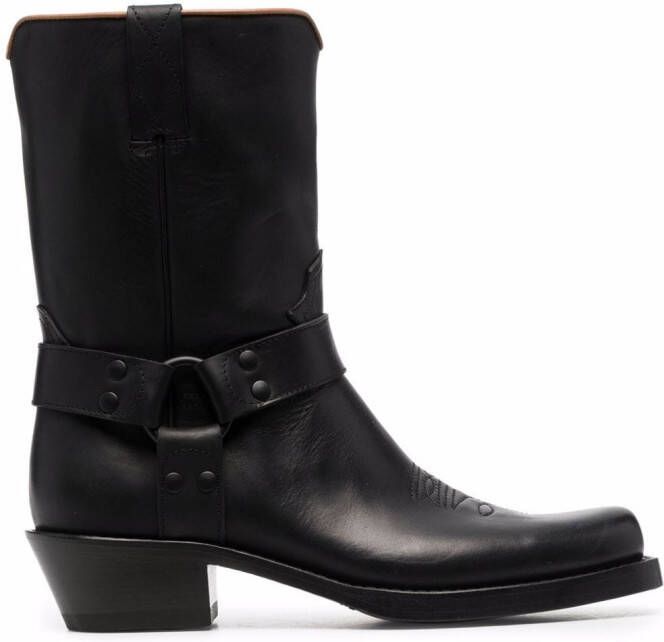 Buttero Elba mid-calf cowboy boots Black