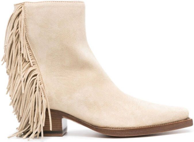 Buttero fringed suede ankle boots Neutrals
