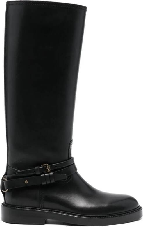 Buttero knee-high leather boots Black