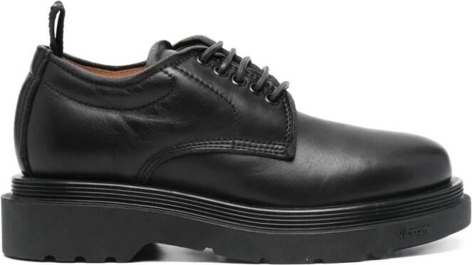 Buttero lace-up leather loafers Black